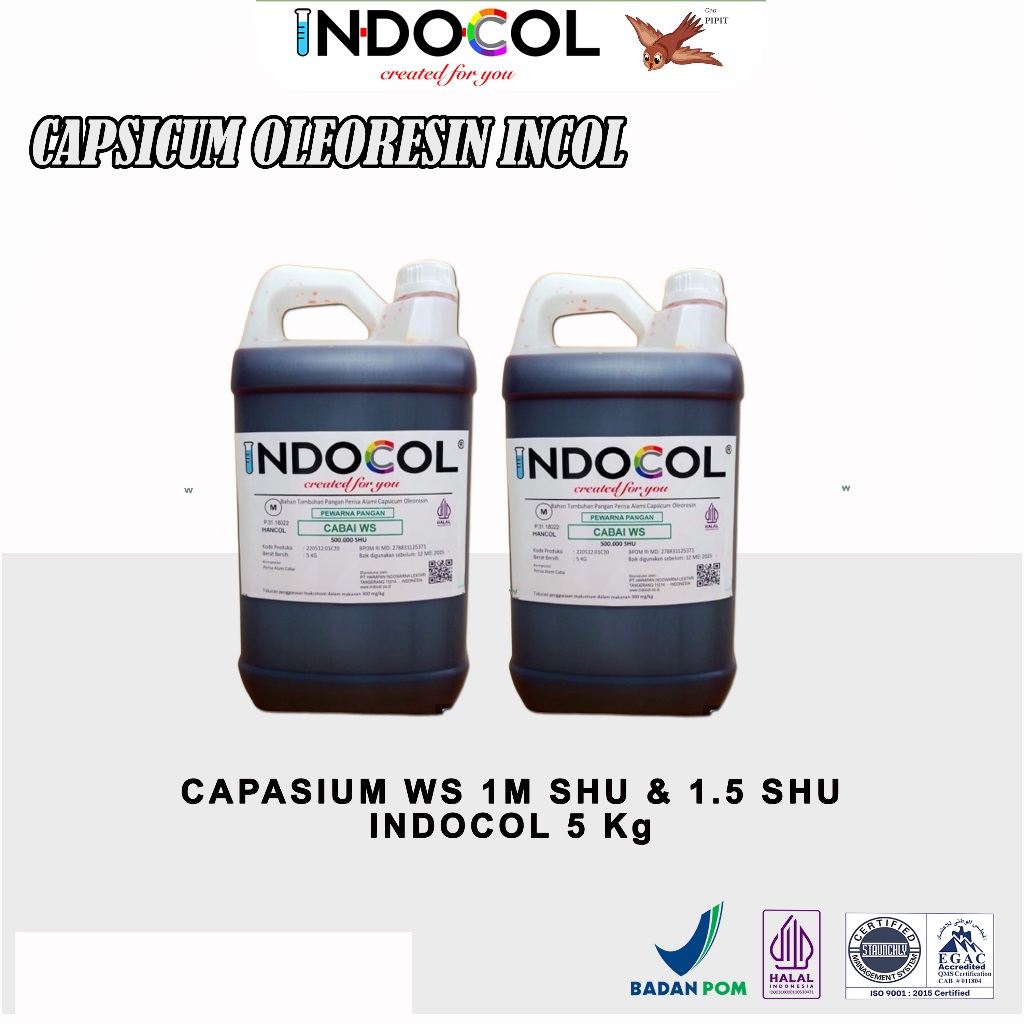 INDOCOL CAPSICUM WS  Ekonomis Grade  (MINYAK CABAI WATER SOLUBLE) @5 KG