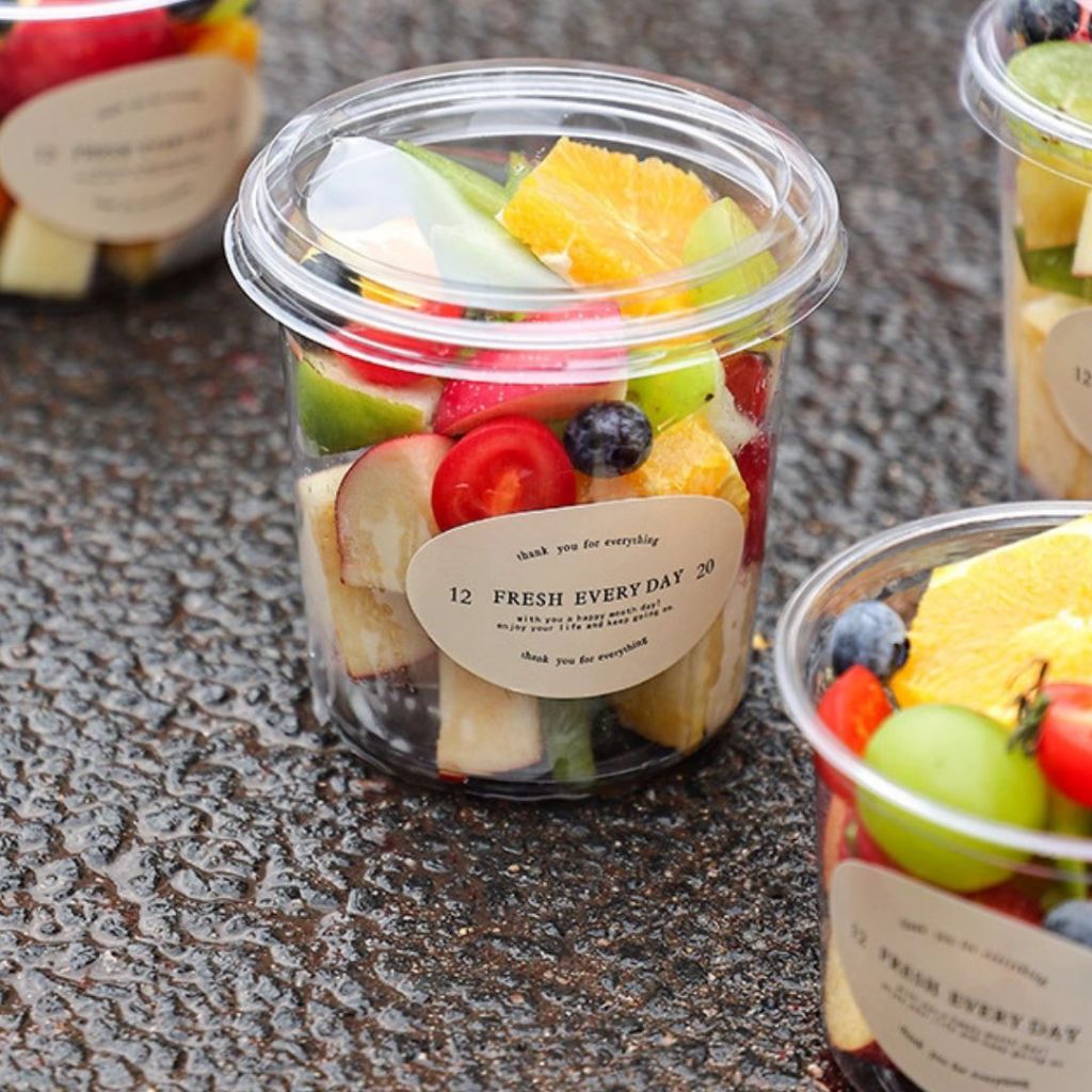 (7set) Cup yoghurt yogurt mika tebal dessert mika puding saus mika bubur ketan kacang hijau tanpa in