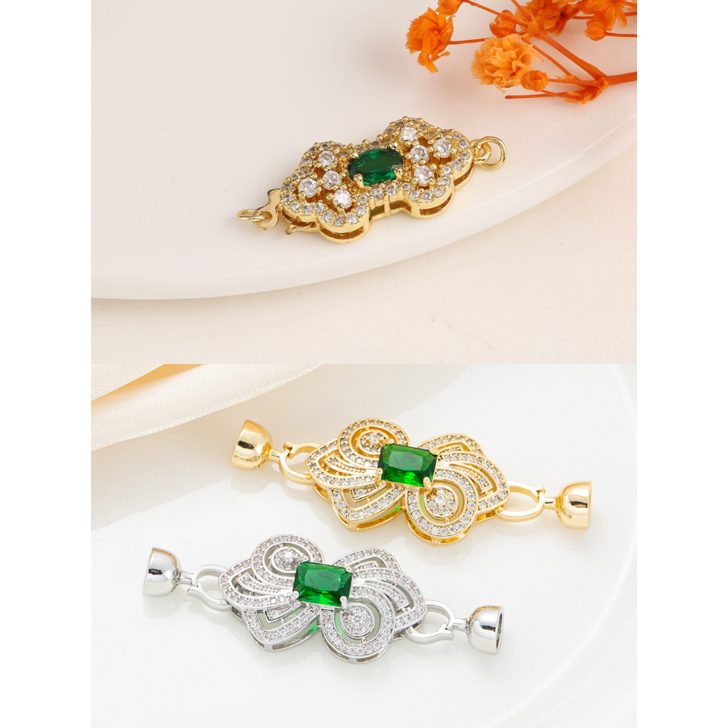 Kaitan Tembaga Lapis Emas 18K, Kaitan Kalung, Kaitan kalung Mutiara, Aksesoris Kalung Mutiara