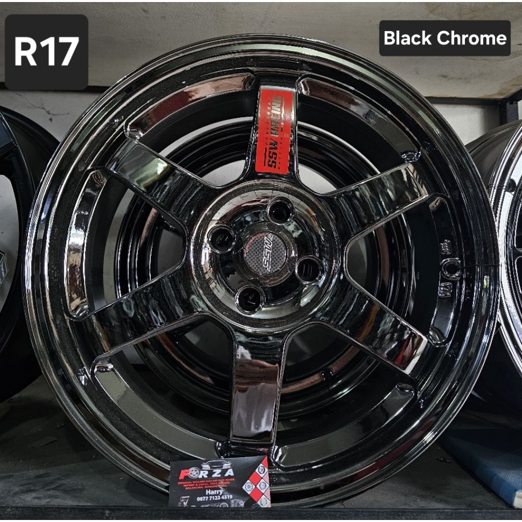 Velg SSW 202 TE37 R17 PCD4x100 Black Chrome. Lebar 7 ET 38. Made in thailand