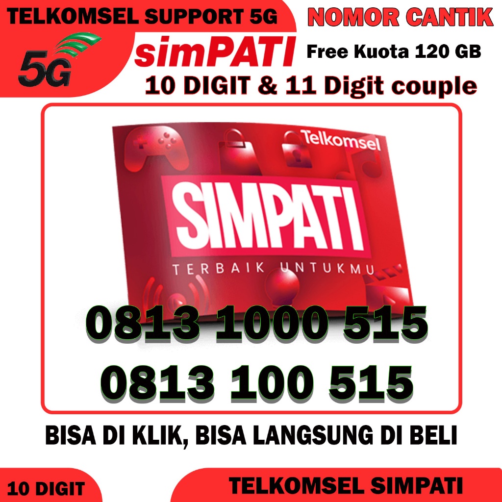 Simpati nomor cantik 10 digit & 11 digit couple