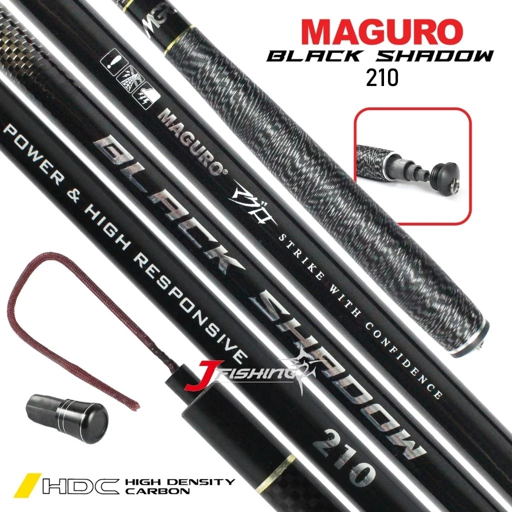 Joran Tegek MAGURO BLACK SHADOW | 210 s/d 360 | Carbon Pole Rod | Heavy Power | Original Maguro