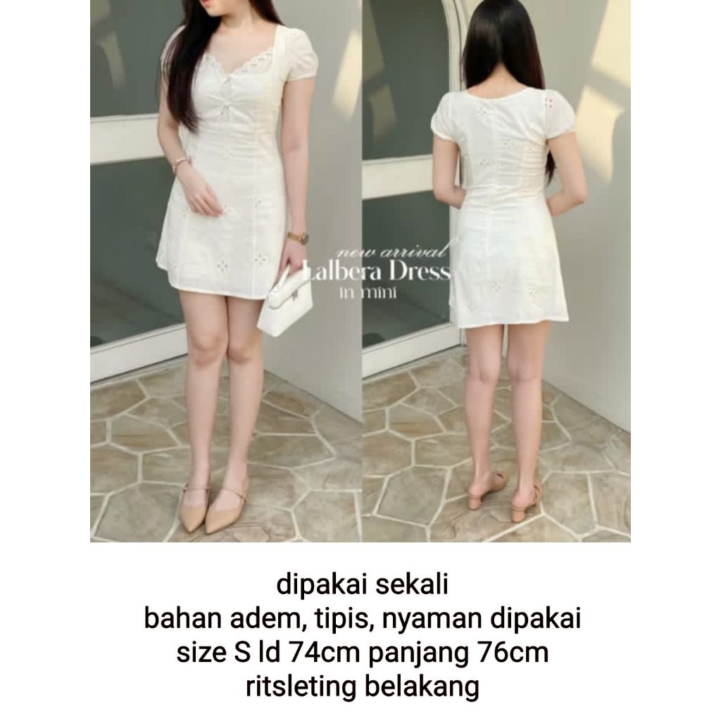 mini dress korea cantik panjang diatas lutut wanita modern acara pesta anak remaja flora embroidory