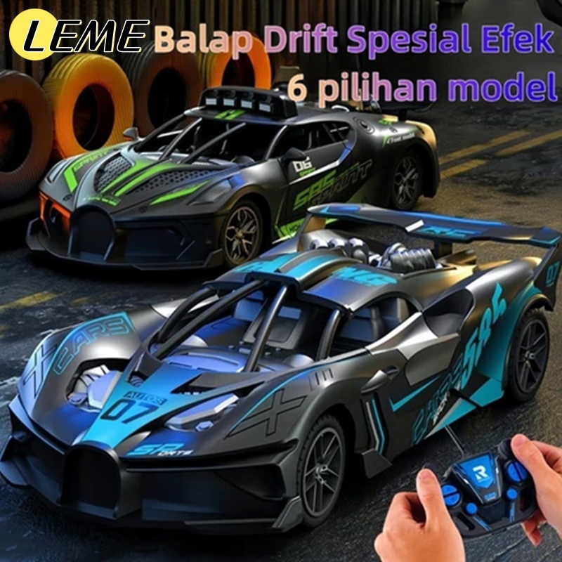 LEME Mainan Mobil Balap Drift Sport Car RC Remote Control Bugatti Simulasi Mobil Remote Control