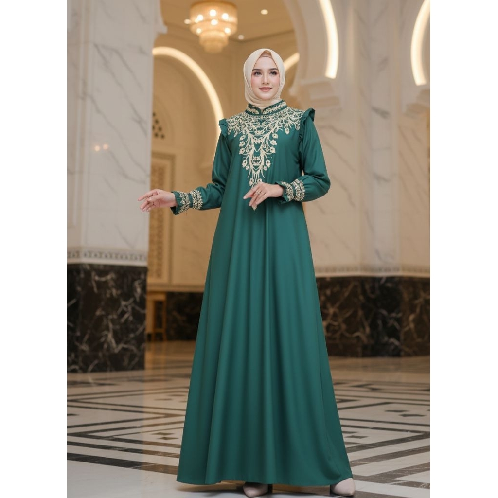 Gamis Bordir Ori Razzaq Madina Talita Katun Toyobo Mix Bordir premium