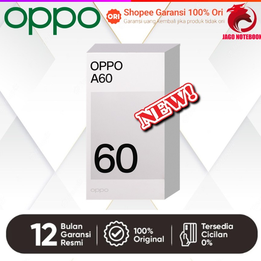 OPPO A60 8GB 256GB GARANSI RESMI INDONESIA (BOX CHA+CAS+SCR)