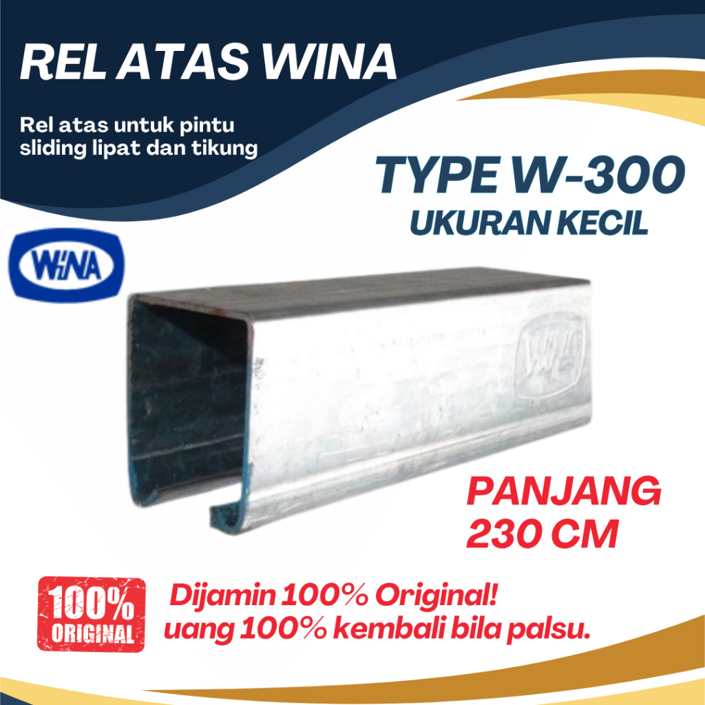 Rel Atas WINA W300 Panjang 230 CM Pintu Garasi Lipat Sliding