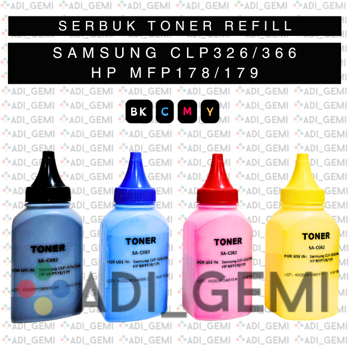 Serbuk Toner Refill Color Sam CLP-326  118A 119A 406S 407S - 100 GRAM - HP 150 MFP 178 MFP 179 SAM C