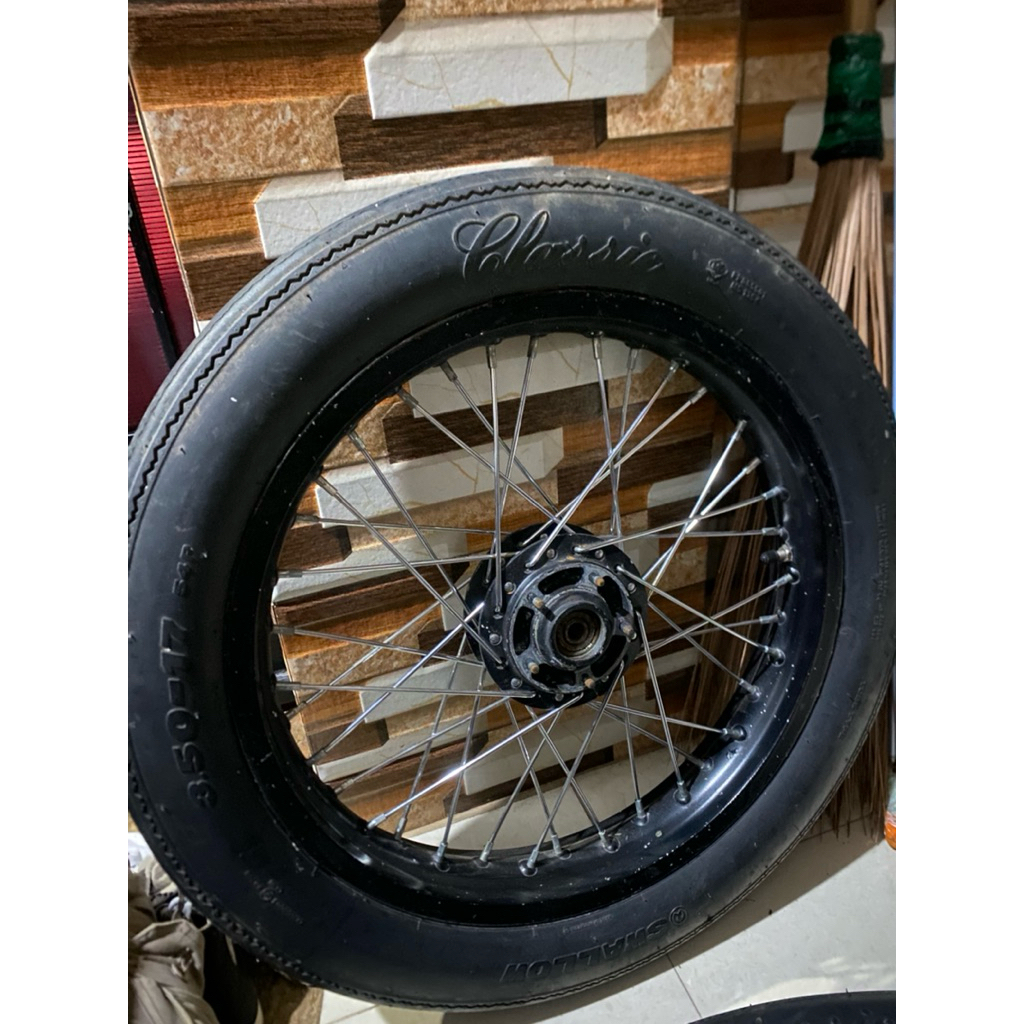Velg Tapak Lebar/ Velg Motor Ring 17 depan/ Velg Motor Depan Warna Hitam/Velg dan Tromol