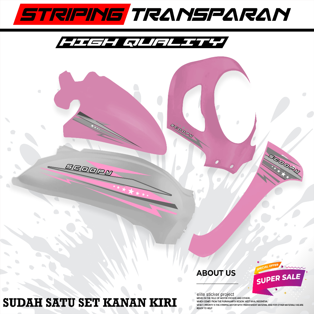 striping variasi  transparan honda scoopy  donat 2020 sticker motif simple keren