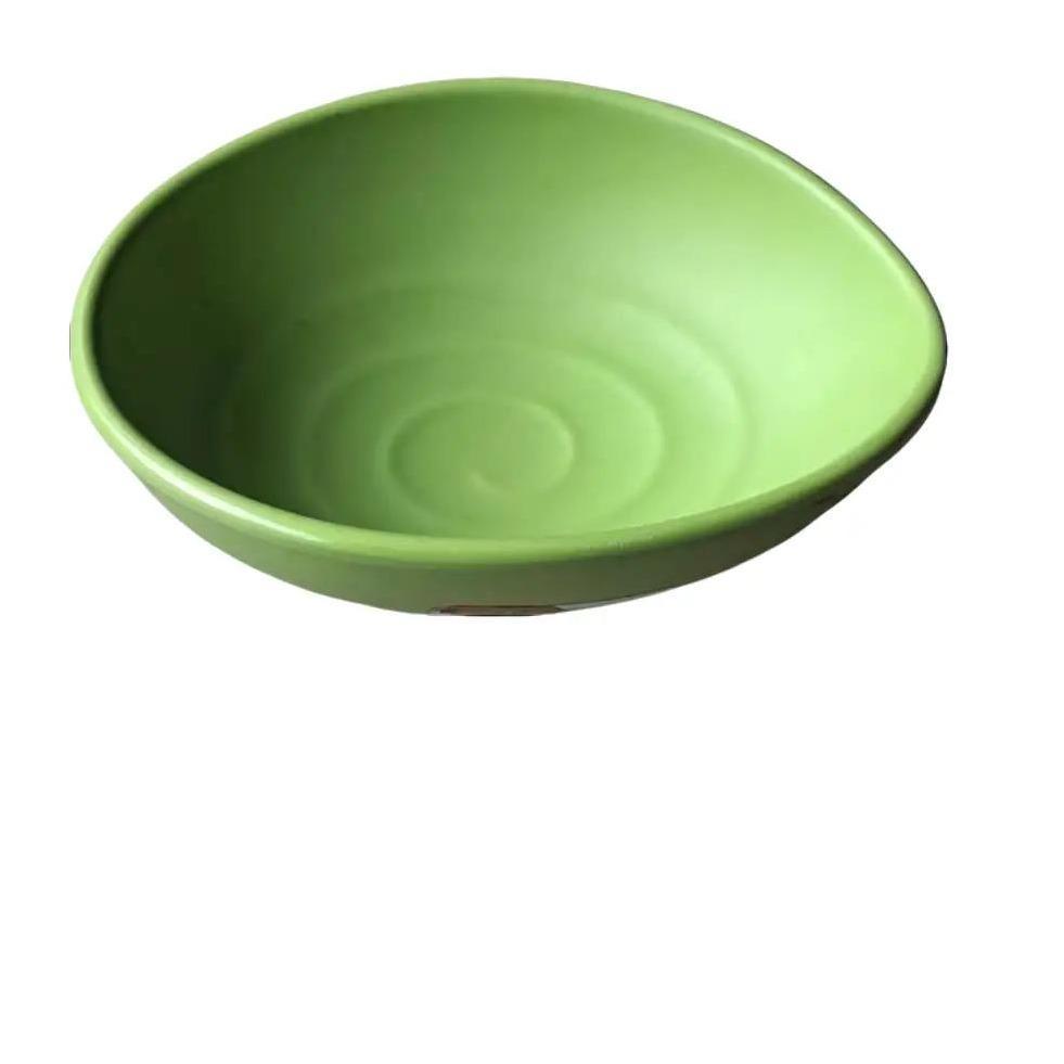 Mangkuk Tembikar Oval 6" Hijau Stabilo Melamine Stone Series - Golden Dragon W3406A