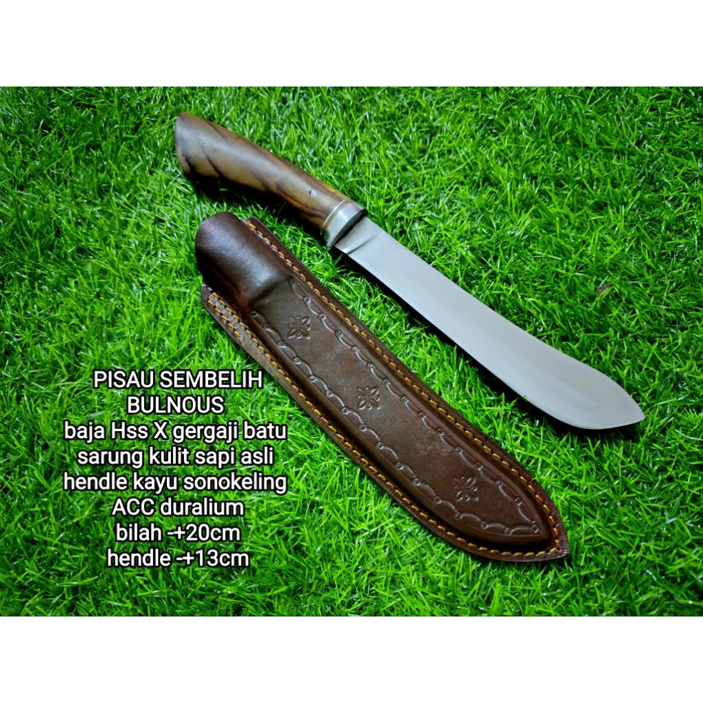 Pisau sembelih Hss Bullnose sarung kulit pisau daging bullnous serbaguna