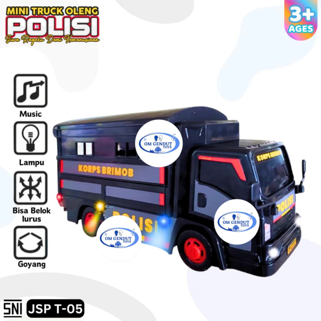 GT Mainan Anak Basuri Mini Truck Oleng POLISI JSP Kode T-05
