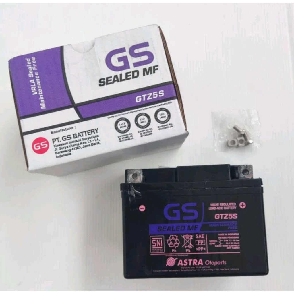 Aki Motor Kering GS GTZ-5S GTZ5S Accu Honda Vario Beat Karbu FI Yamaha Jupiter MX Scoopy