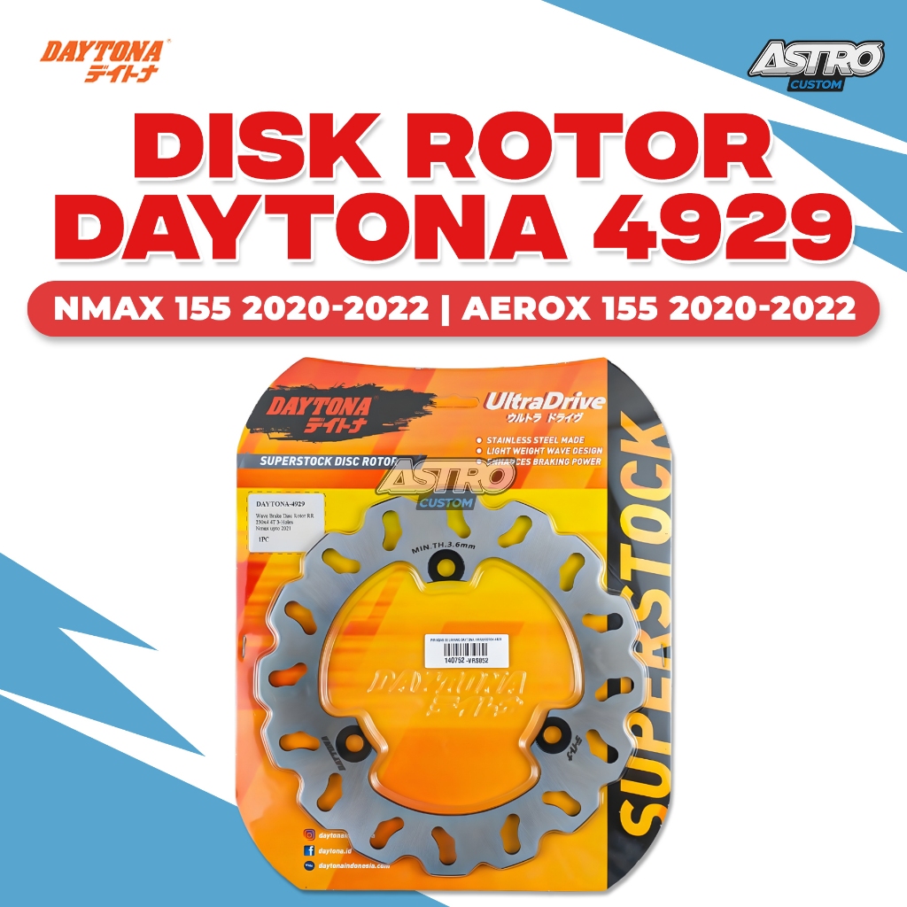 Piringan Cakram Belakang Nmax NEW Aerox 155 Daytona Wave Style Piringan Disk Rotor Brake Rem Cakram