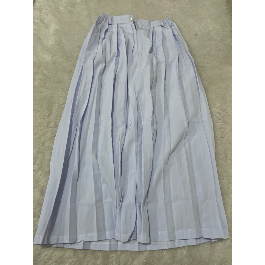 (Obral 1388) Rok rimpel putiih panjang SMA bahan licin