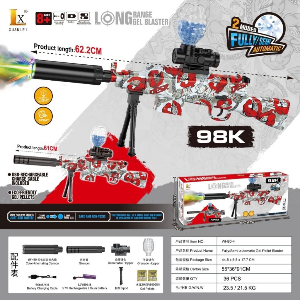 mainan tembakan bubble jelly gun toys mainan M249 water gun