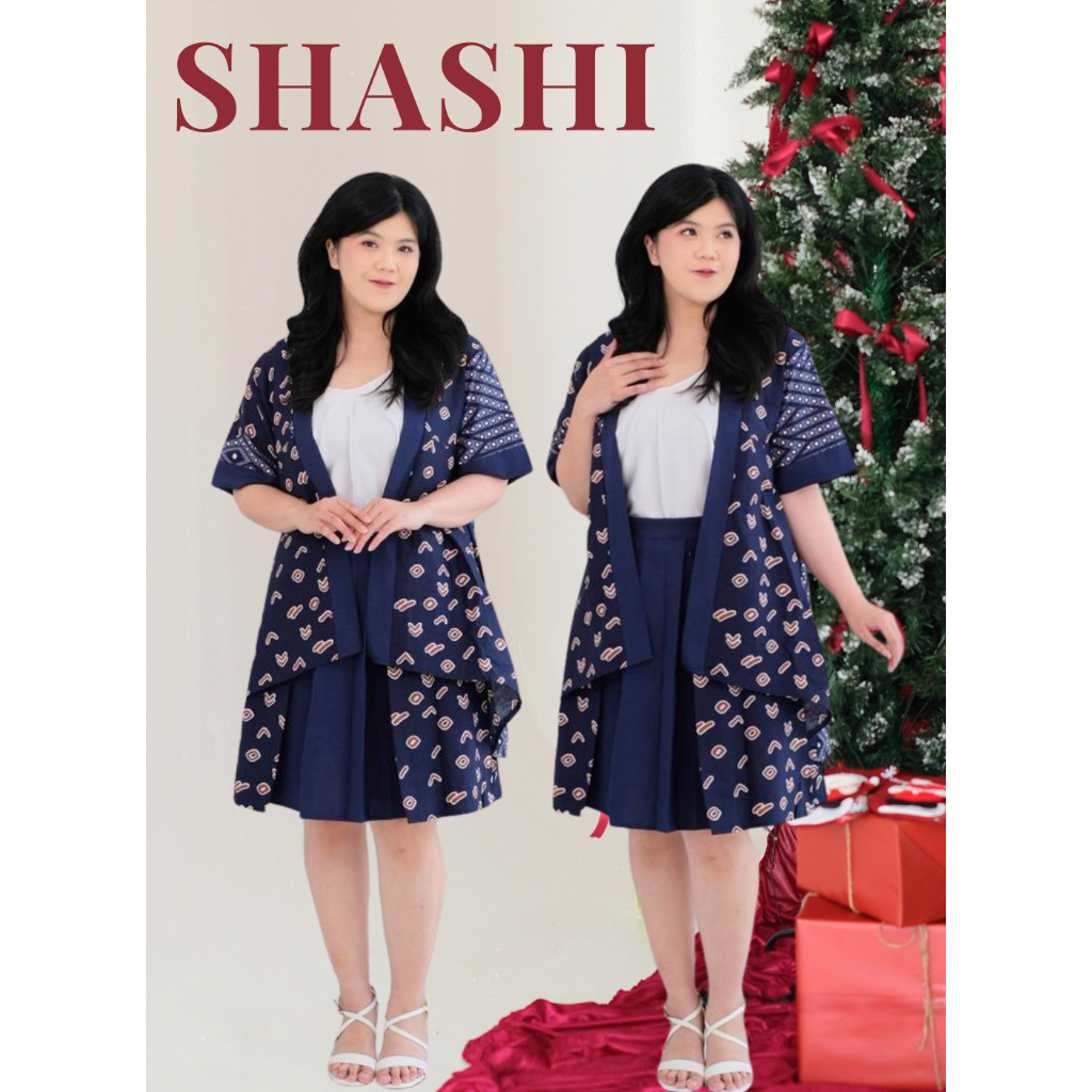 ATRACTIV Set Outer Batik Lengan Pendek dan Rok Bigsize Set Outer Rok Jumbo