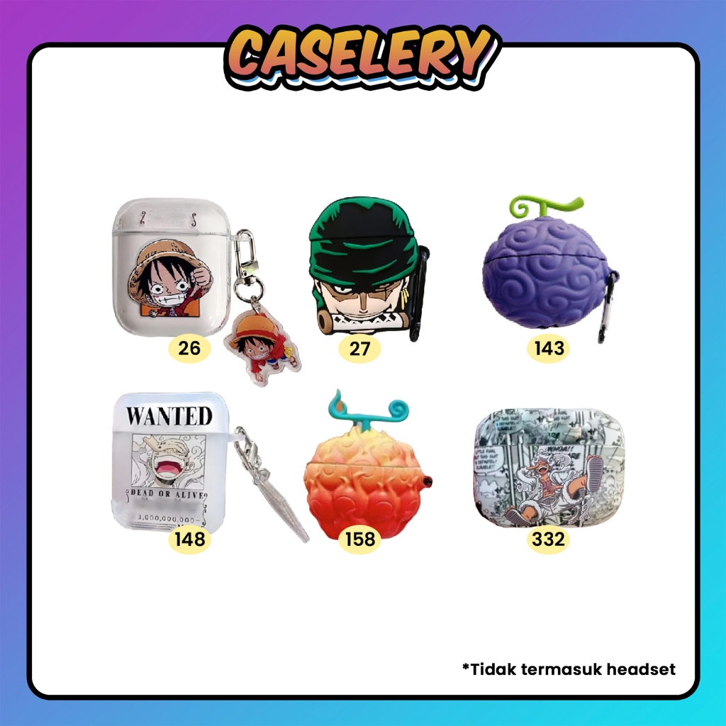 [ATP] Case Airpods Gen 1 2 3 Pro Model Karakter Luffy One Piece Container Box Cover Silicone