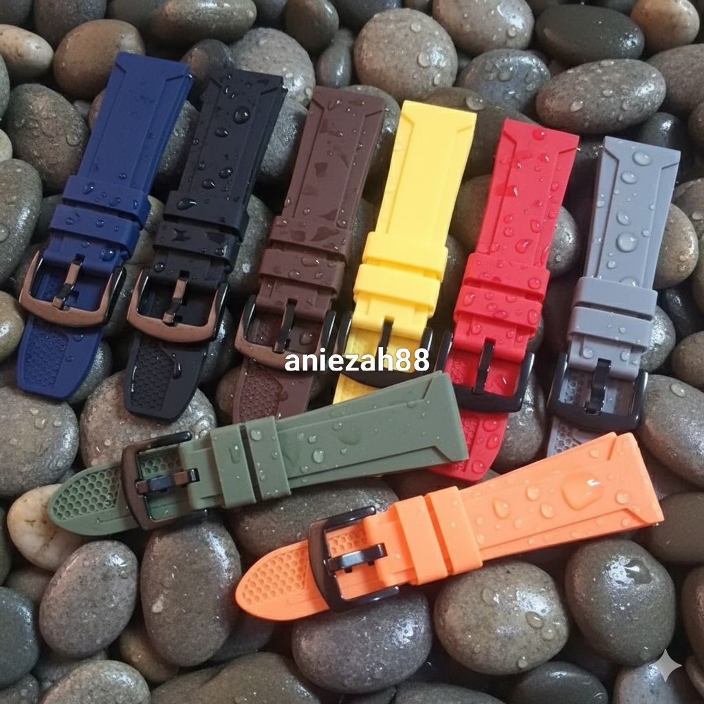 Tali Jam Tangan Karet Rubber Silikon Strap Alexander Christie Expedition 22mm-26mm Fit Semua Jenis J