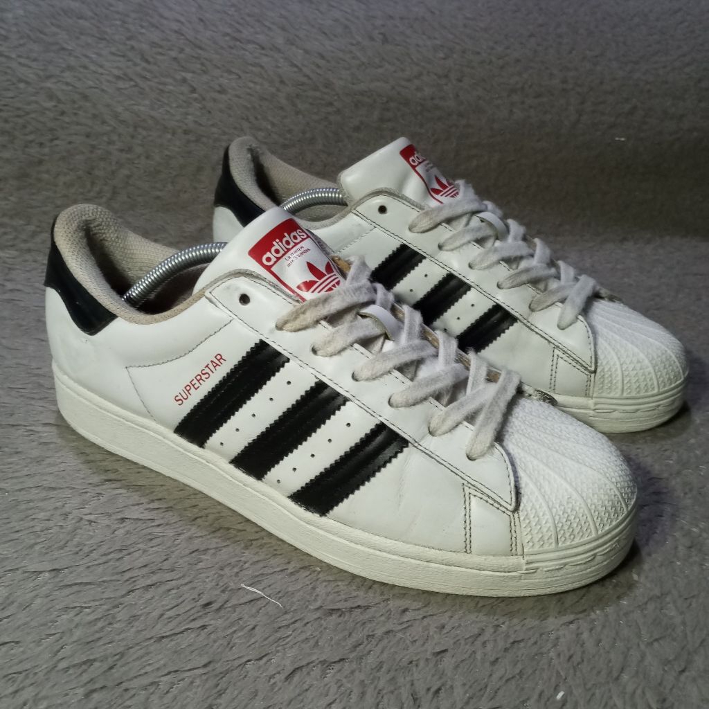 Sepatu Adidas Superstar PRELOVED SECOND - Size 42 (Insole 26.5cm) - Sneakers Putih Hitam - Minus Bek