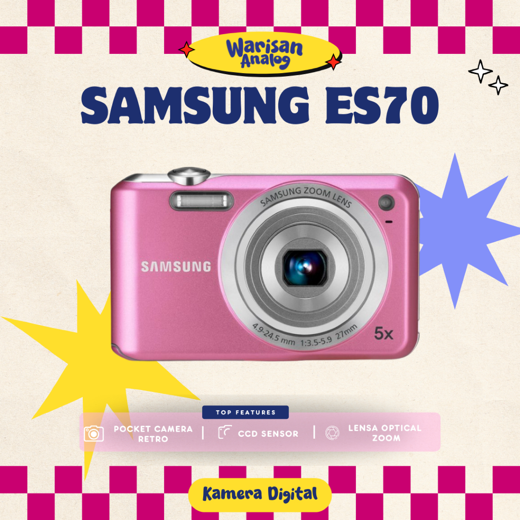 DIGICAM SAMSUNG ES70 (BEST SELLER) KAMERA DIGITAL POCKET PAKAI MEMORYCARD