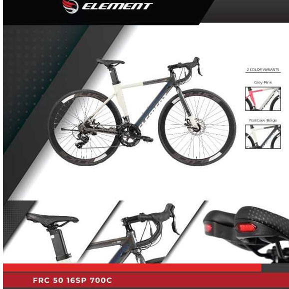 Roadbike ELEMENT FRC 50 Sepeda balap 2x8 speed shimano sora crank hollowtech