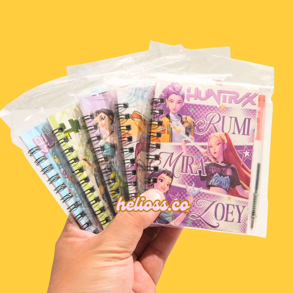 BUKU BINDER A7 KARAKTER KPOP DEMON HUNTER FREE PULPEN CETEK PEN MEKANIK NOTEBOOK MINI BUKU BINDER NO