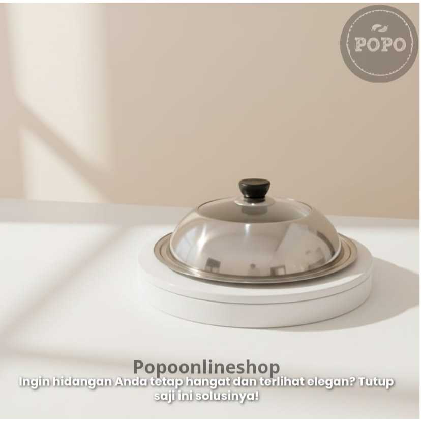 Tutup Wajan Stainless Kaca Kuali Panci Wok Baskom Penutup Kukusan