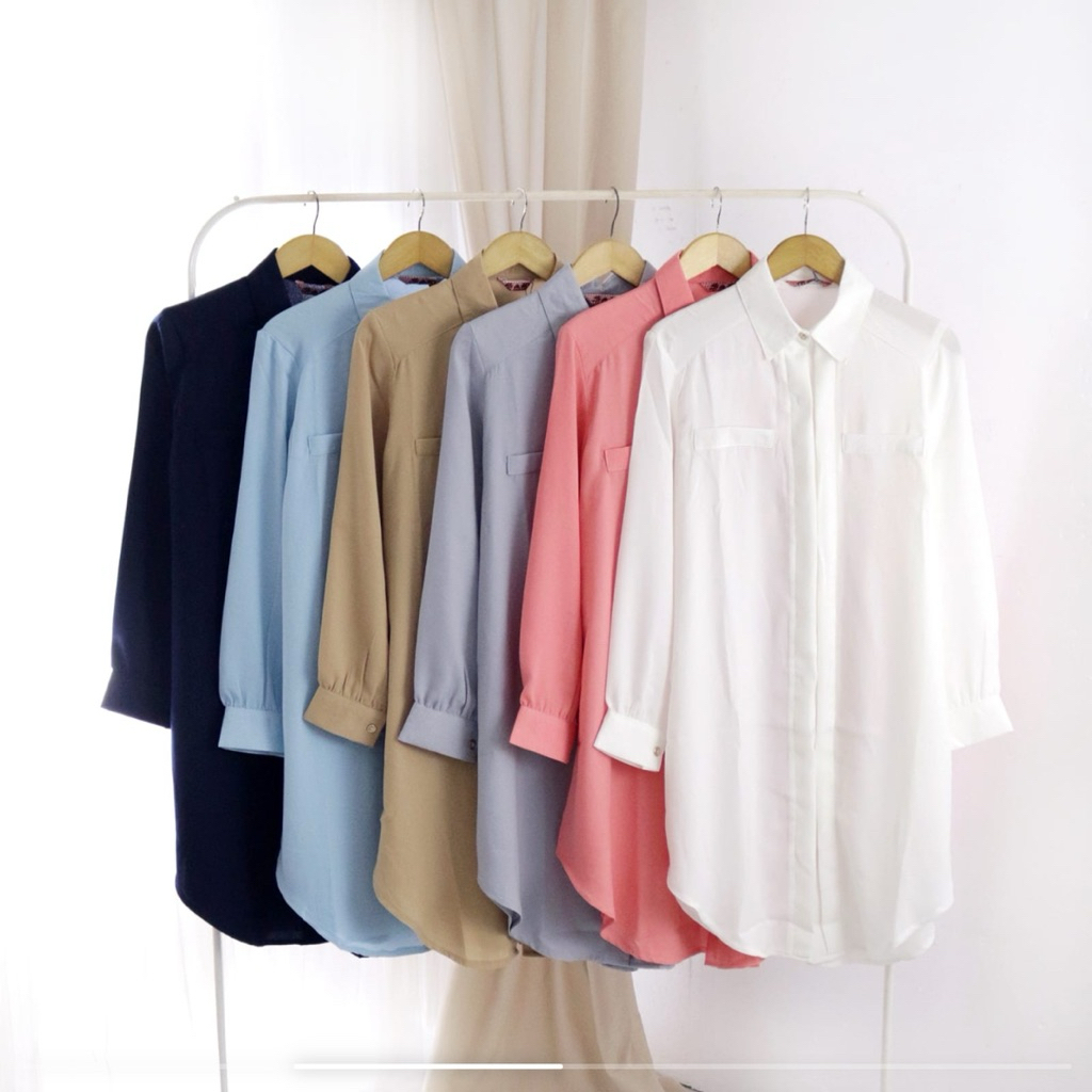 Tunik Katun || Atasan Polos || Atasan Wanita || Tunik Bahan Katun || Tunik Kemeja
