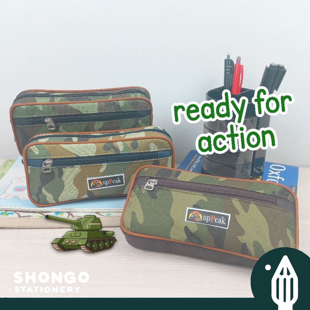 Tempat Pensil Army Loreng | Kotak Pensil UpPeak Camo | Pencil Case Anak Cowok Sekolah Motif Tentara