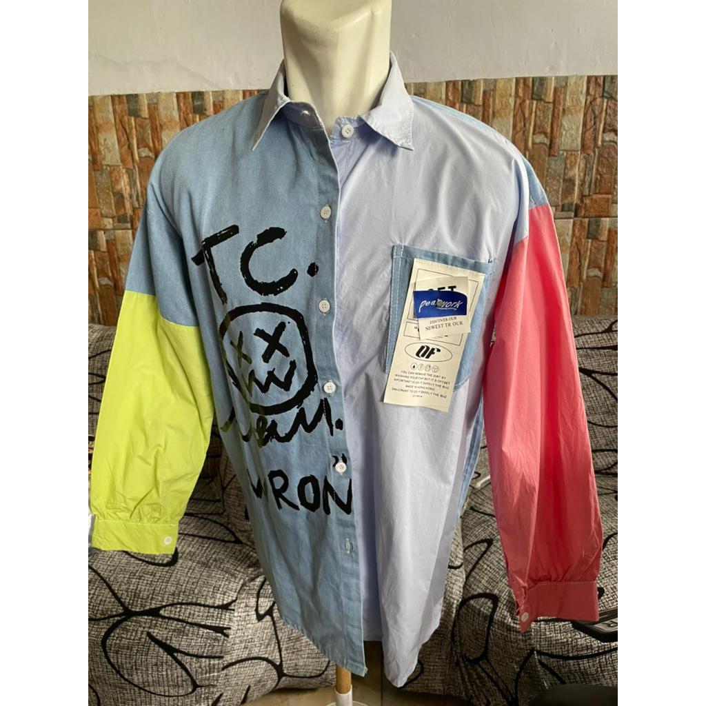 Kemeja Wanita Jeans Import Mix Katun