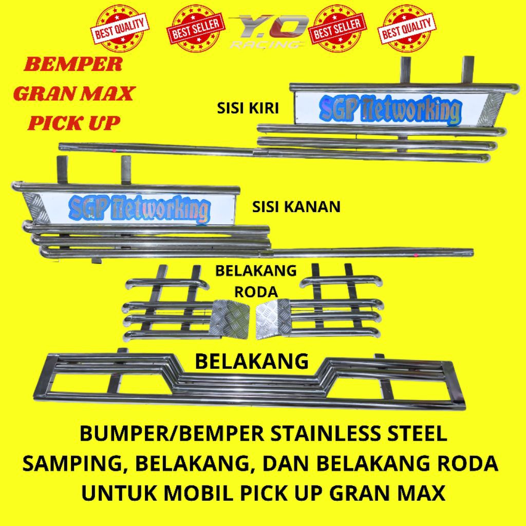 Bemper Gran Max Pick Up stainless steel