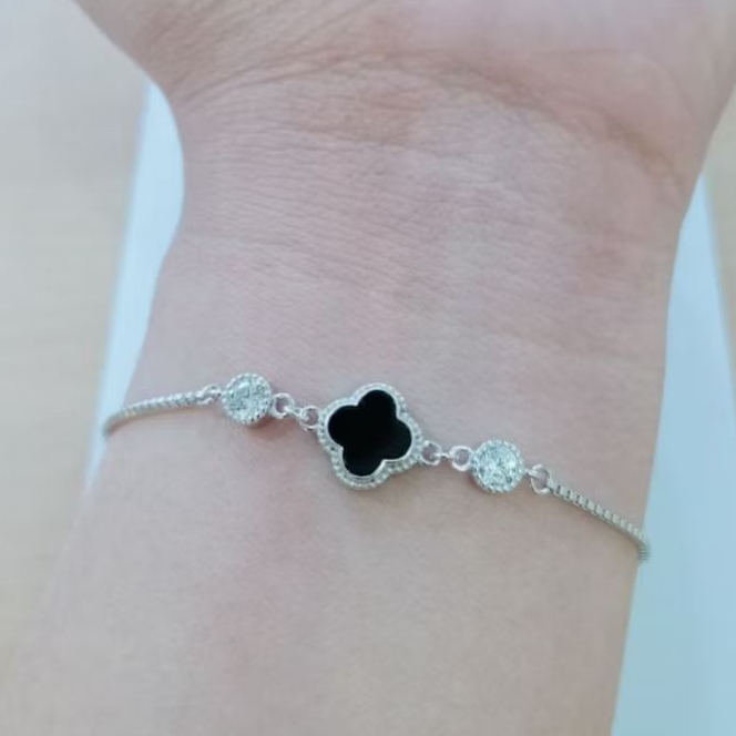 Gelang tangan dewasa Asli perak silver 925 lapis emas putih gel06