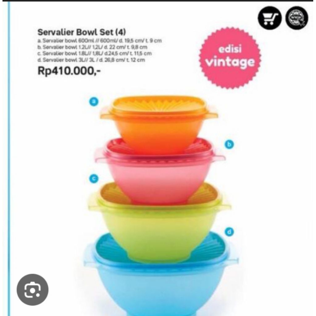 serverial bowl tupperware size kecil kuning