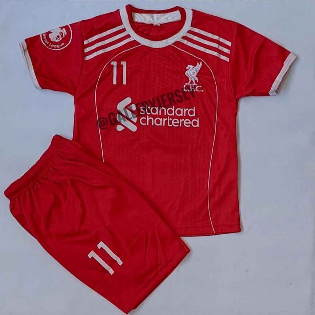 SETELAN BAJU BOLA ANAK ANAK LIVERPOOL HOME MERAH MOH SALAH SETELAN JERSEY BOLA LIVERPOOL MERAH HOME 