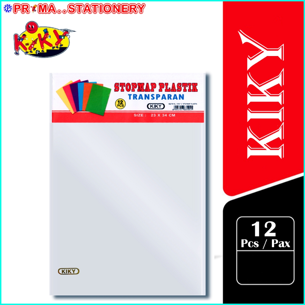 (1 PAX / 12 PCS) Map L Folio KIKY Bening / Stopmap Plastik Transparan Kiky F4 / Clear Sleeve Plastik
