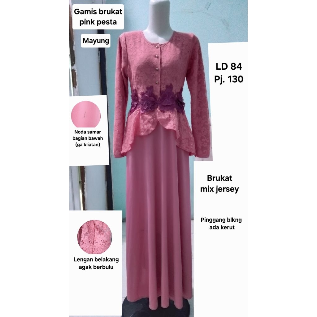 PL Gamis Brukat Pink Pesta Mayung