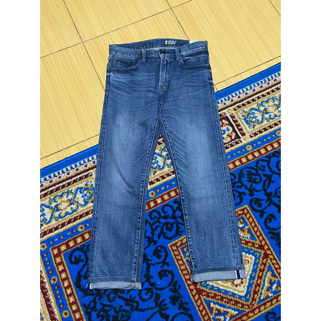 Celana Jeans Uniqlo Selvedge Original Blue Color - size 30