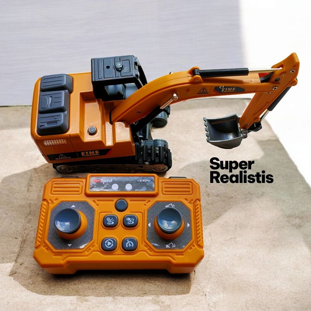 Mini Excavator 1:64 Metal Body Remote Control Hadiah Kado Super Realistis 10 Ch