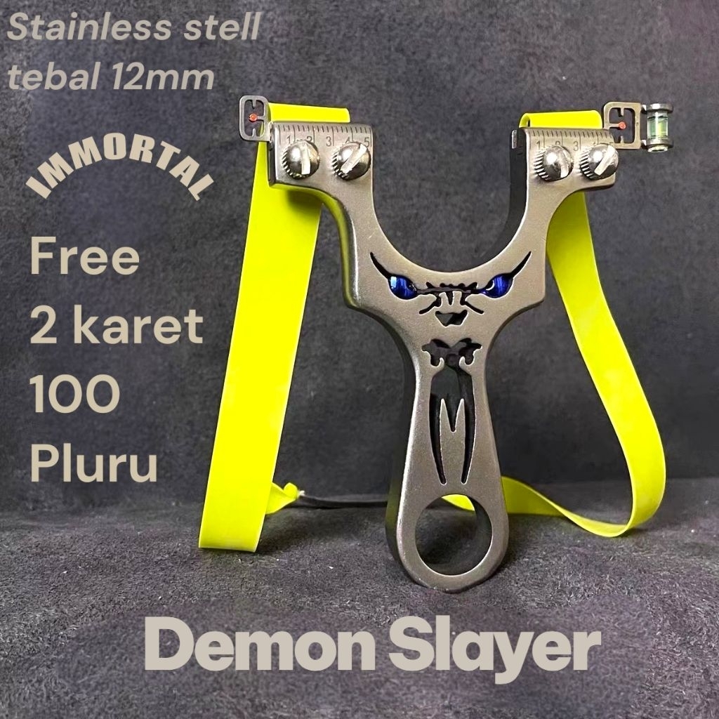 Ketapel Immortal Demon Free 2 Karet End 100 Peluru 7mm Stainless Steel