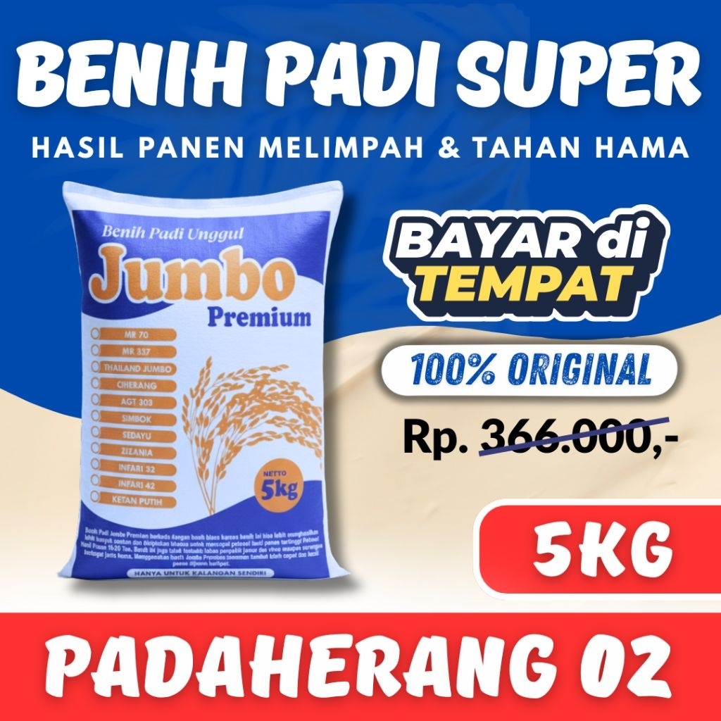 Benih padi padaherang 02 5kg Padaherang tahanrebah berbobot