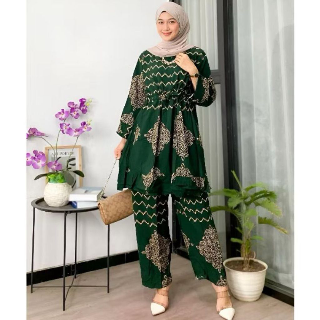 setelan wanita tiedye Ono set wanita kekinian jumbo rayon premium busui motif Sonya/ tunik wanita se