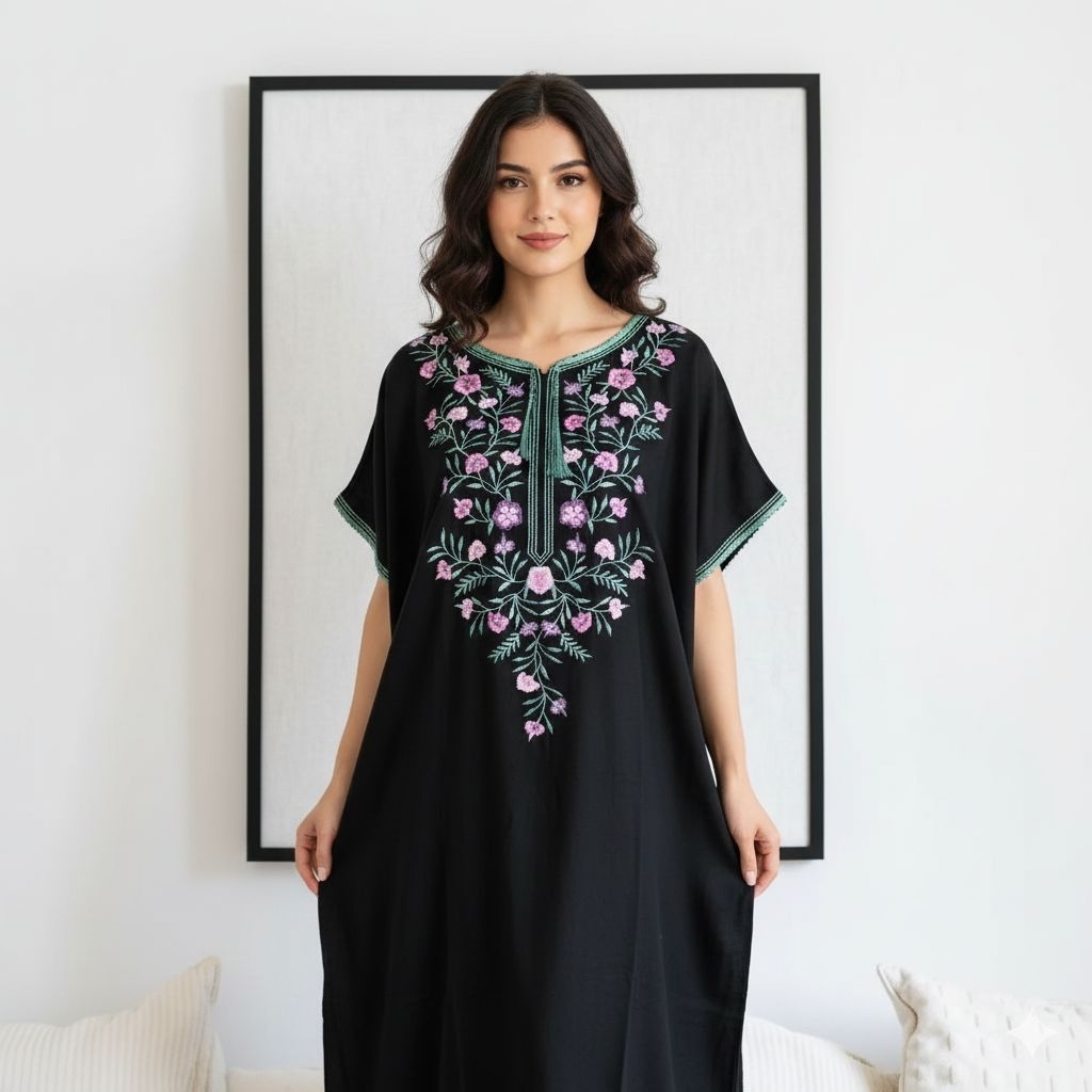 DASTER BORDIR MOTIF DAISY BAHAN TWILL PREMIUM (ALL SIZE)