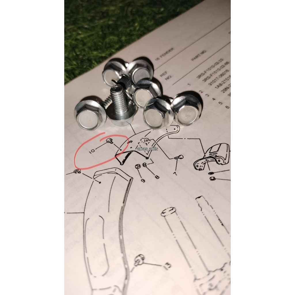 baut spakbor belakang rx king rxs baut breket plat nomor rx king cobra