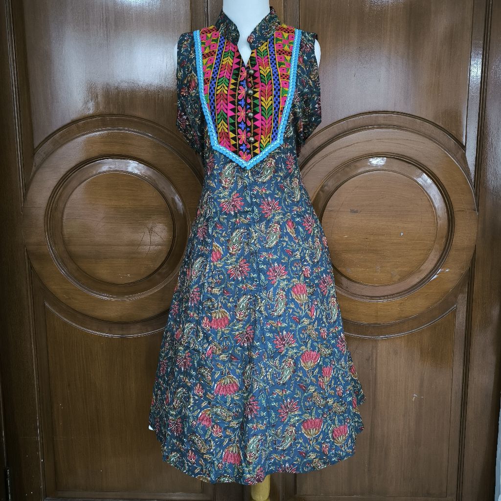 dress bohemian bordir