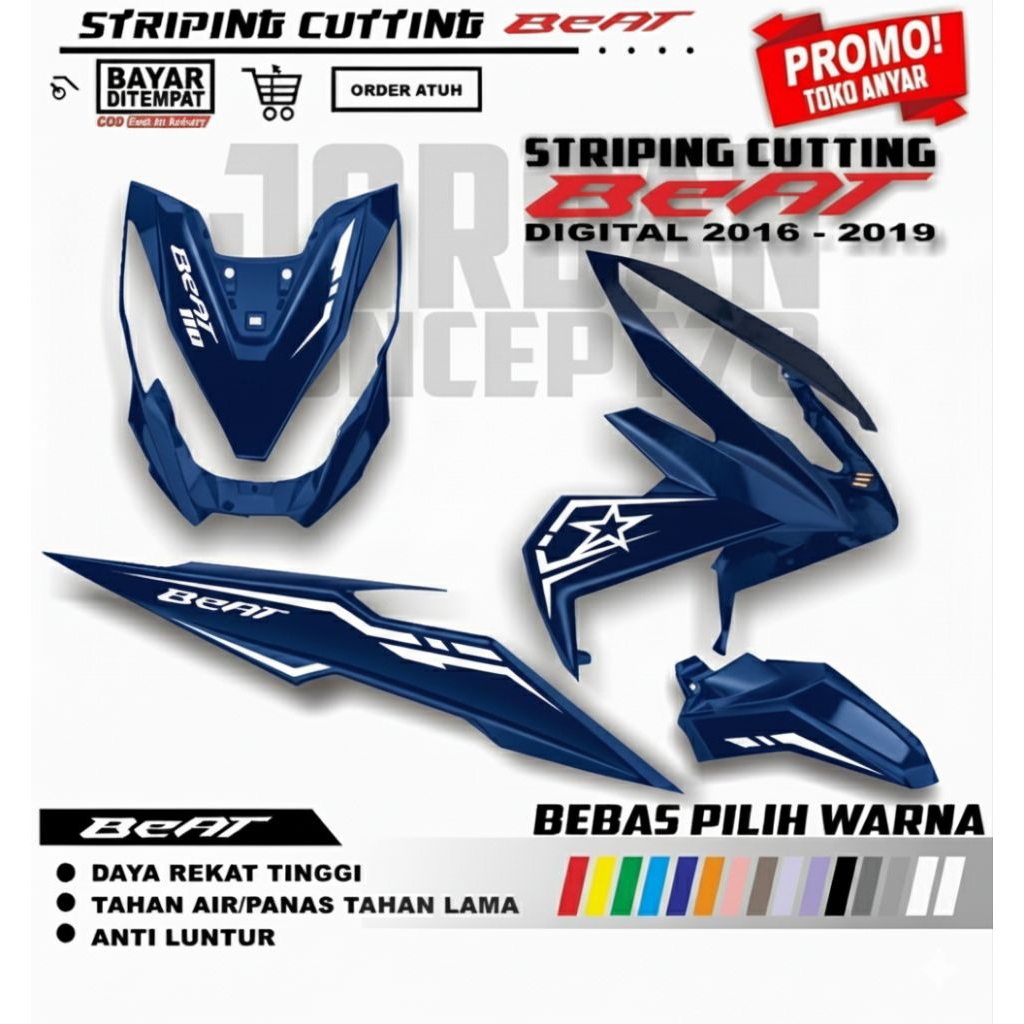 STRIPING CUTTING BEAT 2016/2019 / STICKER VARIASI BEAT / STRIPING BEAT VARIASI