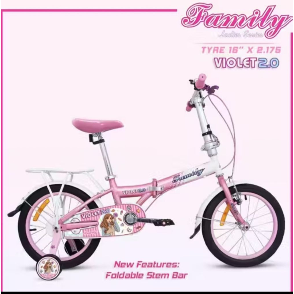 Sepeda Lipat 16 inch FAMILY VIOLET