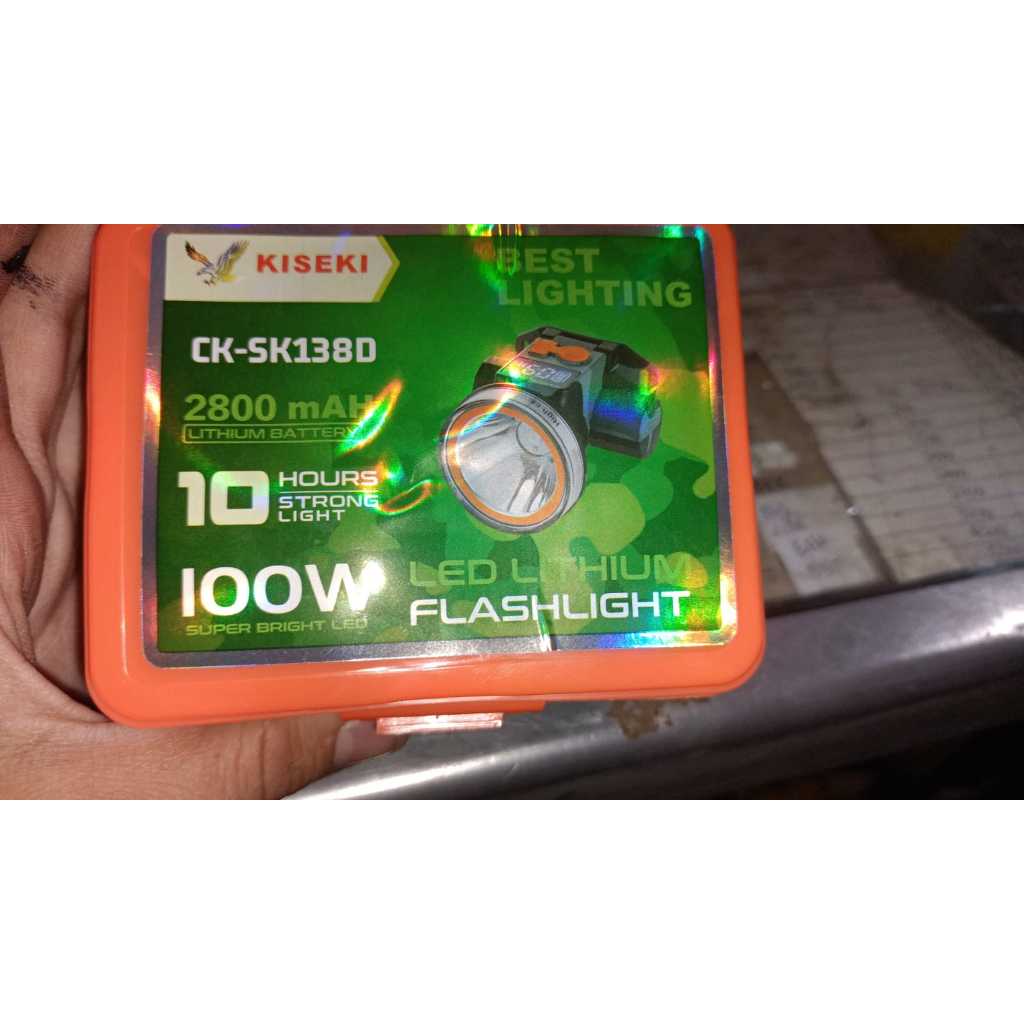 Senter Kepala Kiseki 100W CK-SK-138D super terang cahaya putih II batrei lithium 2800mAh II tahan hi