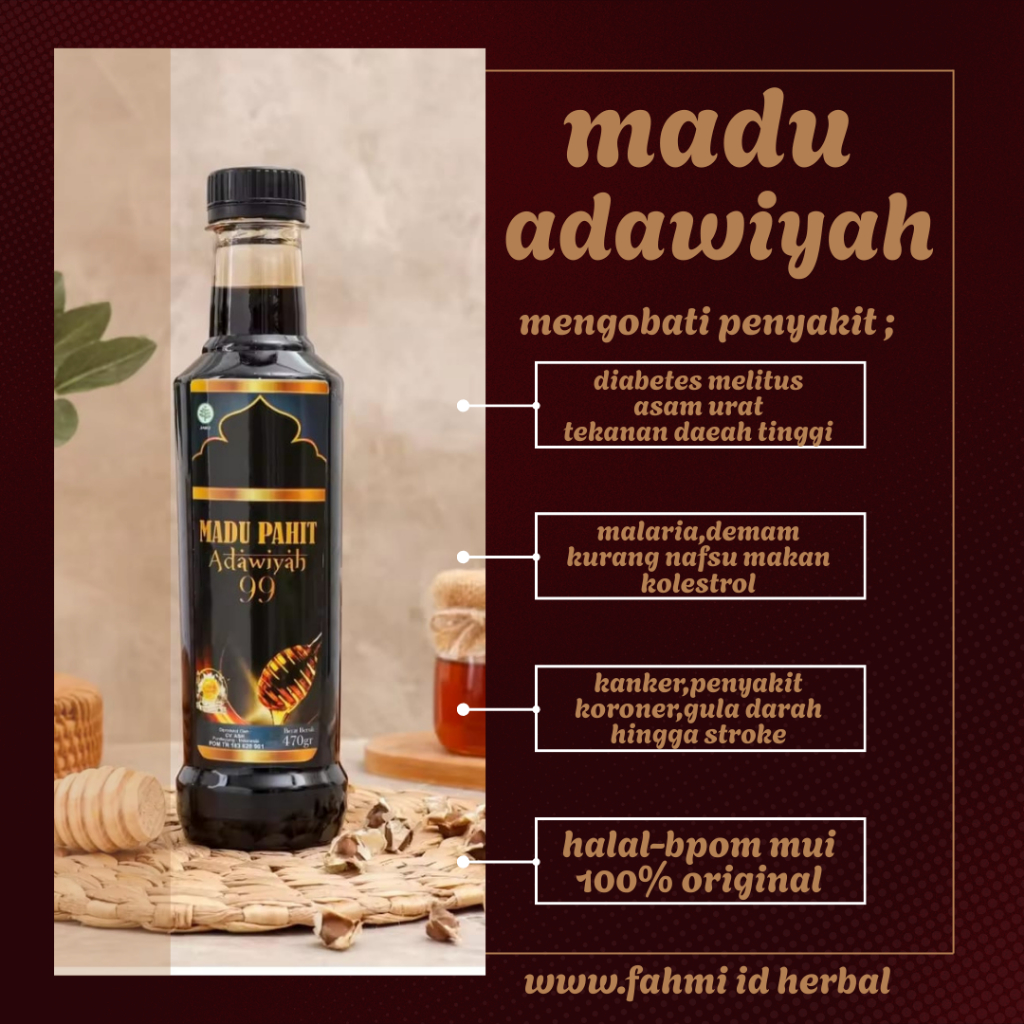 Madu pahit adawiyah 99 madu hitam pahit insulin adawiyah